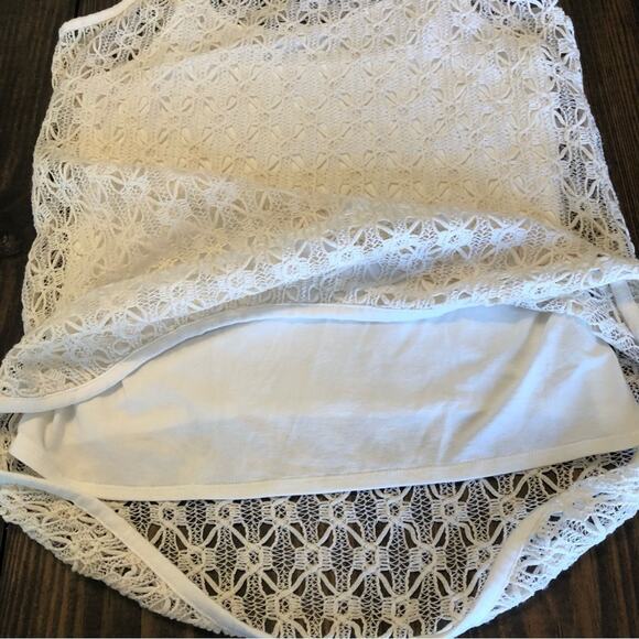 Vince Camuto Lace Top Women’s Size XS White Sheer Tank Lined Boho Crochet Boho - Picture 5 of 9